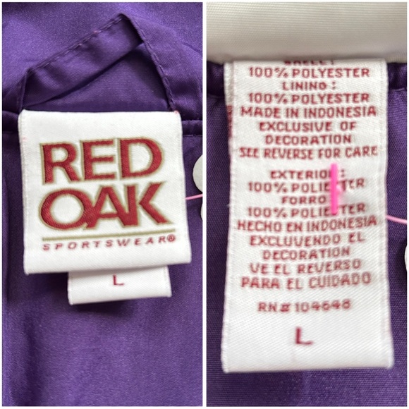 LSU Tiger's Vintage Red Oak Purple Yellow Windbreaker Jacket Size Large - Picture 5 of 10